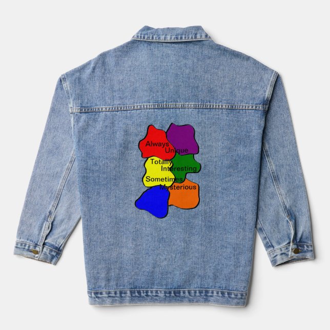 Always Unique Autism Denim Jacket (Back)