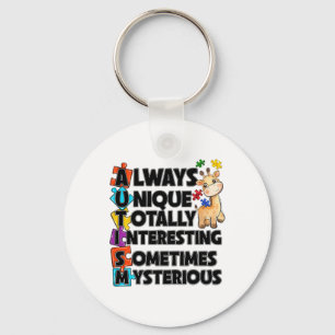 Always Unique Totally Intelligent Something Myster Keychain