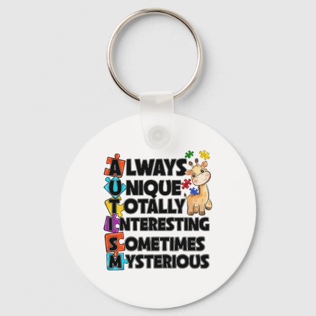 Always Unique Totally Intelligent Something Myster Keychain (Front)