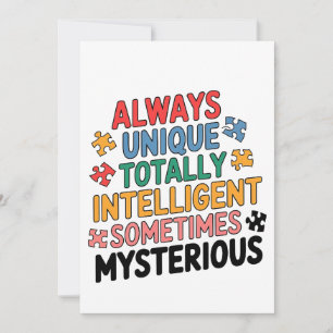 Always Unique Totally Intelligent Sometimes Holiday Card