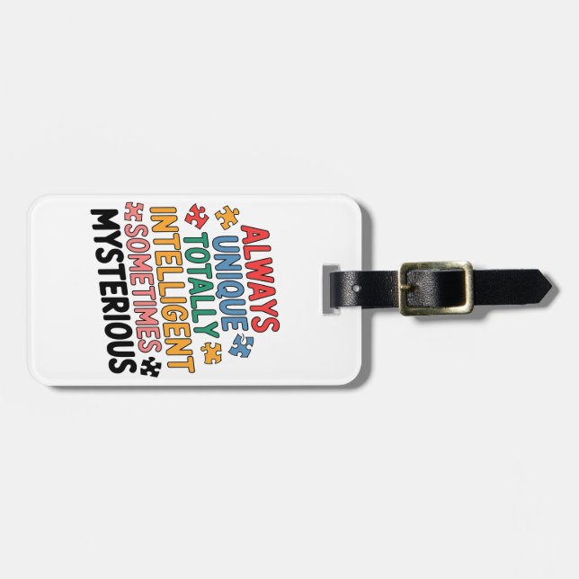 Always Unique Totally Intelligent Sometimes   Luggage Tag (Front Horizontal)