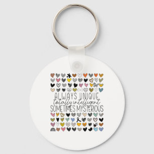Always Unique Totally Intelligent Sometimes Myster Keychain