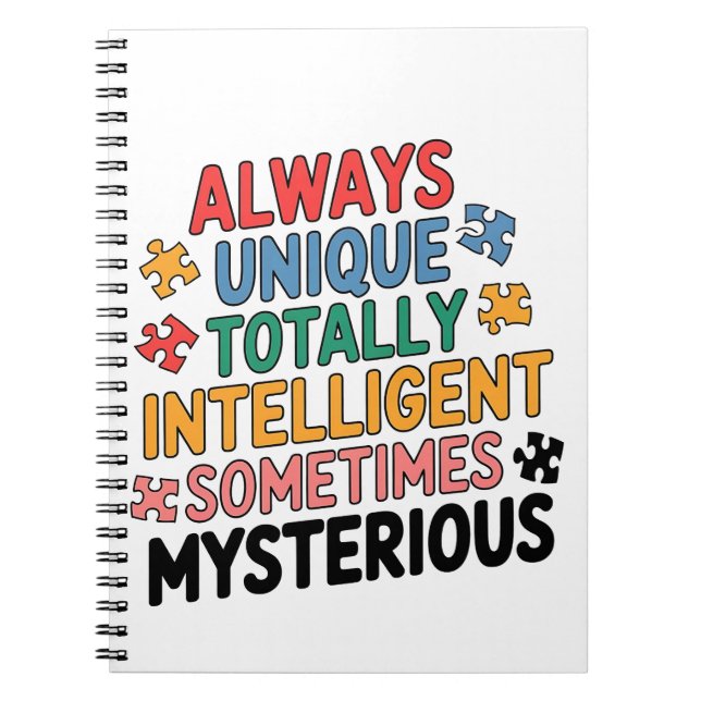 Always Unique Totally Intelligent Sometimes   Notebook (Front)
