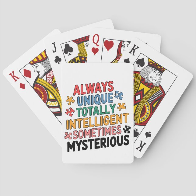 Always Unique Totally Intelligent Sometimes   Playing Cards (Back)