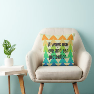 Always use eye and ear protection Spectrum Flip Throw Pillow