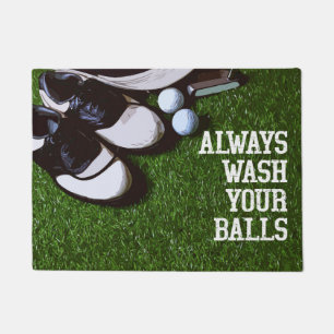 Always Wash Your Balls for golfer Doormat