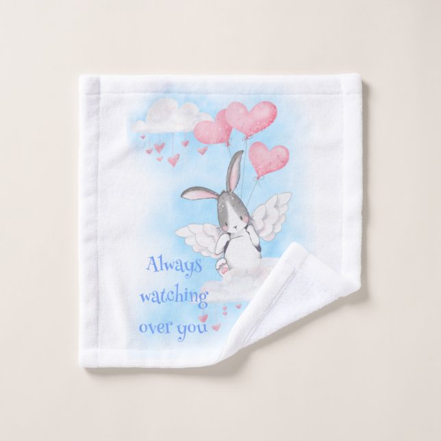 Always watching over you angel bunny wash cloth (Wash Cloth)