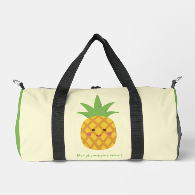 Always Wear Your Crown Punny Pineapple Duffle Bag (Front)
