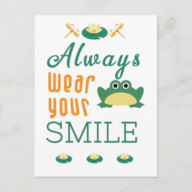 Always wear your smile Motivational Quote Postcard (Front)
