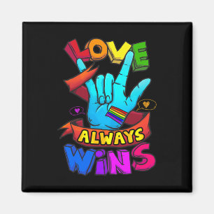 Always Wins Asl Deaf Awareness Gay Pride Lgbt 1 Magnet