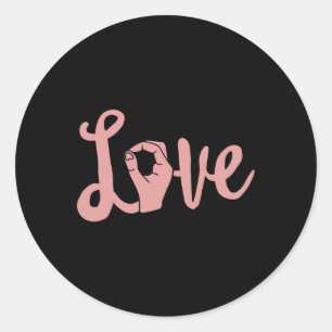 Always Wins Asl Teacher Deaf Awareness Classic Round Sticker
