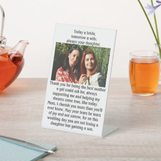 Always Your Daughter Mom Of The Bride Thank You Pedestal Sign