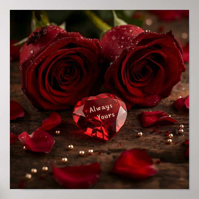 Always Yours Romantic Rose Valentine Poster (Front)