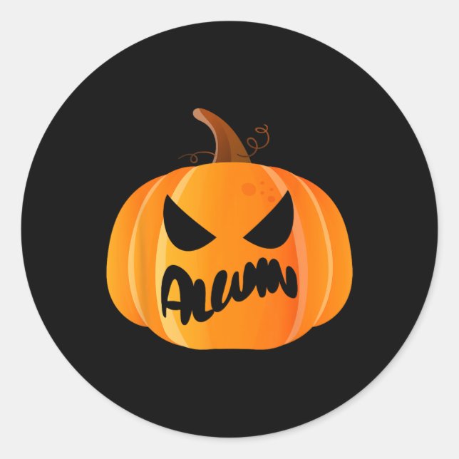 Alwin Name Custom Pumpkin Personalized Halloween  Classic Round Sticker (Front)