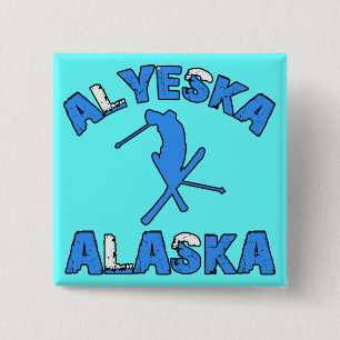 Alyeska, Alaska 2 Inch Square Button