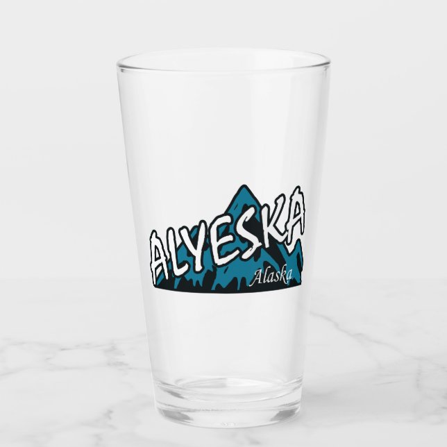 Alyeska Alaska Mountains Glass (Front)