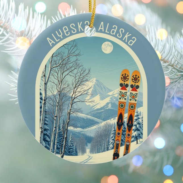 Alyeska Alaska ski area souvenir  Ceramic Ornament (Creator Uploaded)