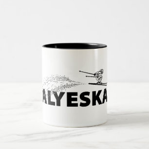 Alyeska Alaska Ski Jumper Two-Tone Coffee Mug