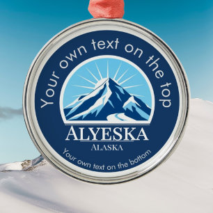Alyeska resort Alaska ski medal Metal Ornament