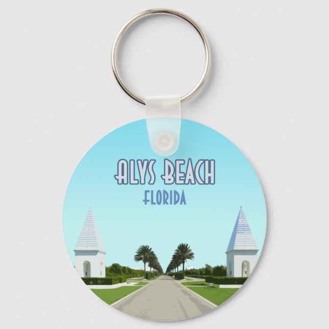 Alys Beach Florida Gulf Coast Vintage Keychain (Front)