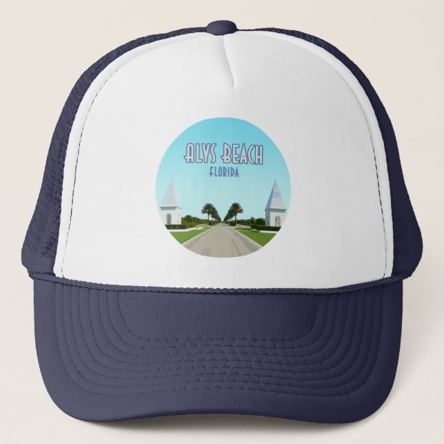 Alys Beach Florida Gulf Coast Vintage Trucker Hat (Front)