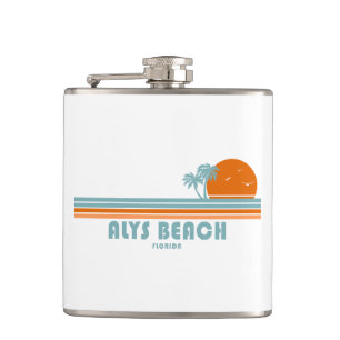 Alys Beach Fort Walton Sun Palm Trees Hip Flask