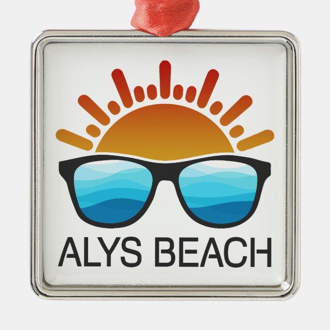 Alys Beach Sunglasses Metal Ornament (Front)