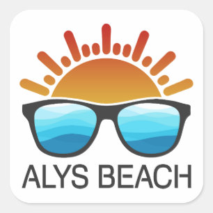 Alys Beach Sunglasses Square Sticker