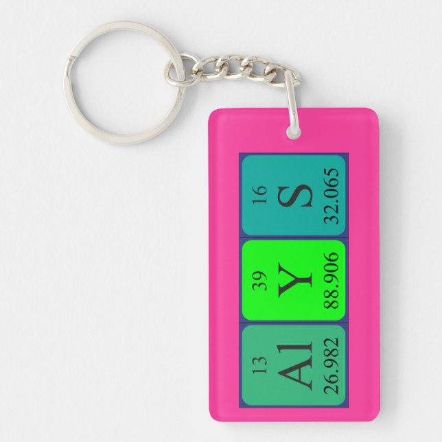 Alys periodic table name keyring (Front)