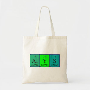 Alys periodic table name tote bag