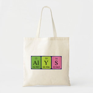 Alys periodic table name tote bag