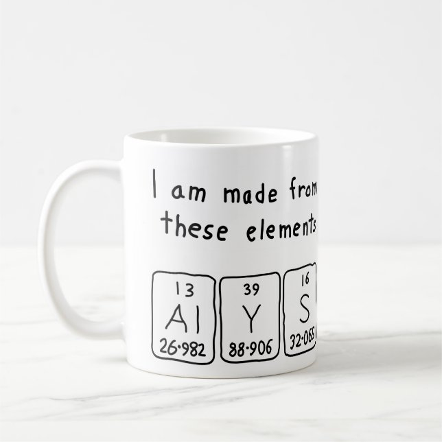 Alys tasse de nom de table périodique (Gauche)