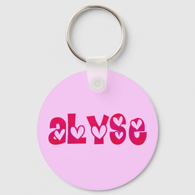 Alyse in Hearts Keychain (Front)