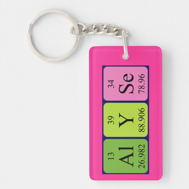 Alyse periodic table name keyring (Front)