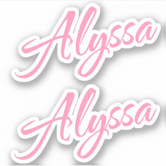 Alyssa Decorative Name in Pink x2 Sticker (Front)