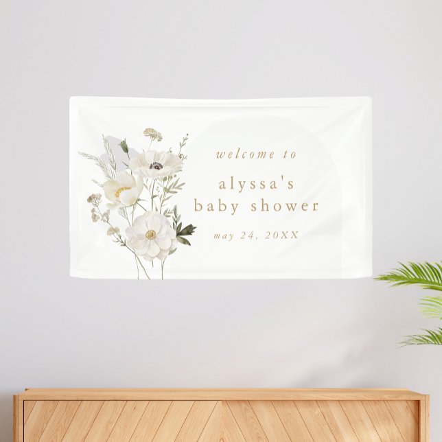 ALYSSA Floral Summer Boho Wild Flower Baby Shower Banner (ALYSSA Floral Summer Boho Wild Flower Baby Shower Banner)