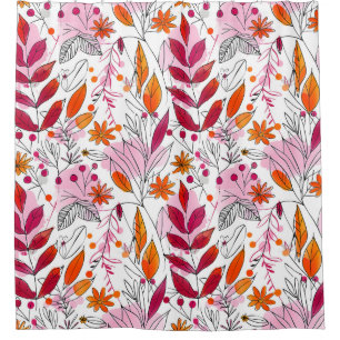 Alyssa Mae Hand Drawn Pink and Orange Foliage