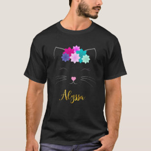 Alyssa Name Gift Personalized Kitty Cat Men Women T-Shirt