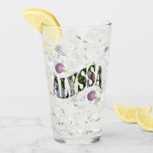 Alyssa, Name Logo Made With Hydrangeas, Glass