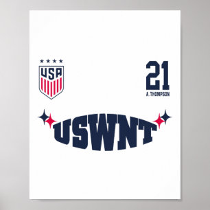 Alyssa Thompson 21 White Uswnt Officially Licensed Poster