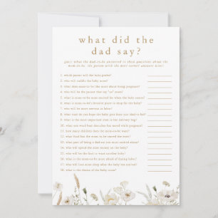 ALYSSA What Did The Dad Say Baby Shower Game Card