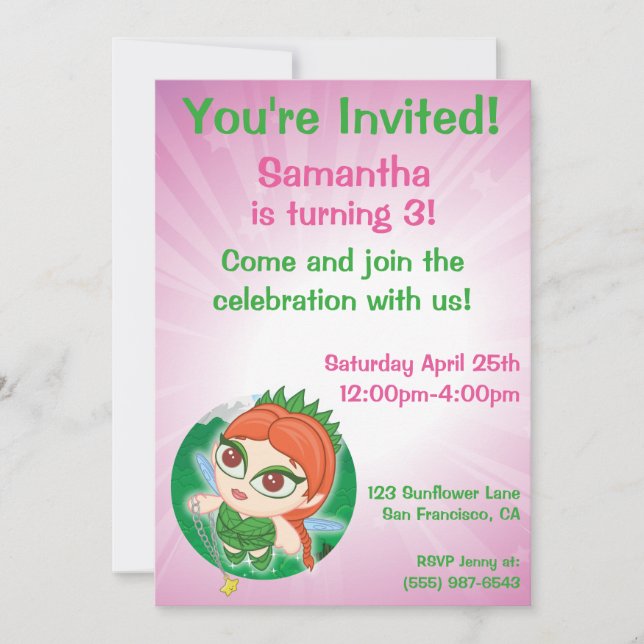 Alyssa's Magical Forest Invitation (Front)