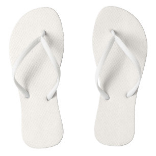 Alyssum White Solid Colour, Light Neutral Colours Flip Flops