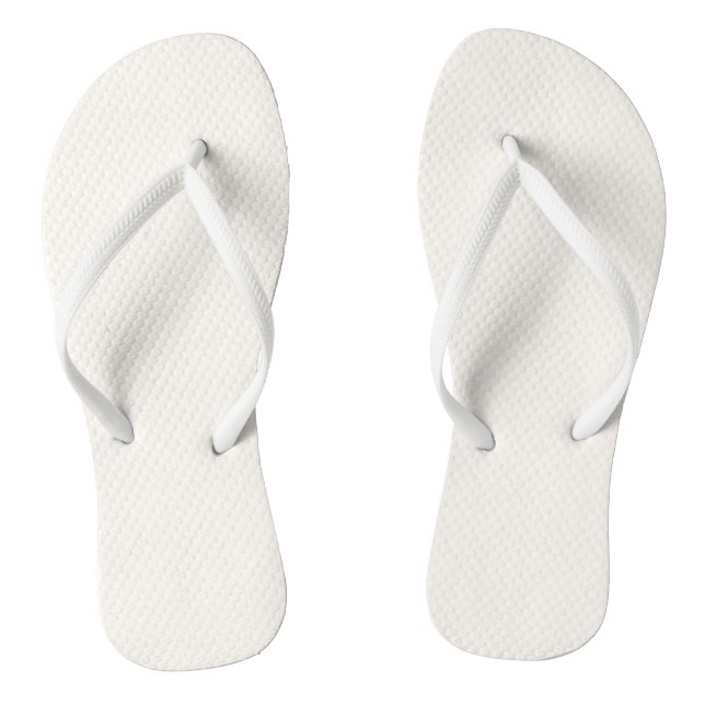 Alyssum White Solid Colour, Light Neutral Colours Flip Flops (Footbed)