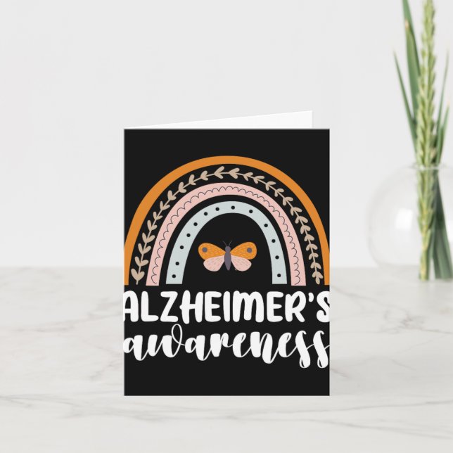Alzheimer&#39;s Awareness Dementia Rainbow Butterf Card (Front)