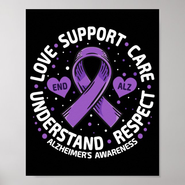 Alzheimer&#39;s Awareness End Alz Love Support Alz Poster (Front)