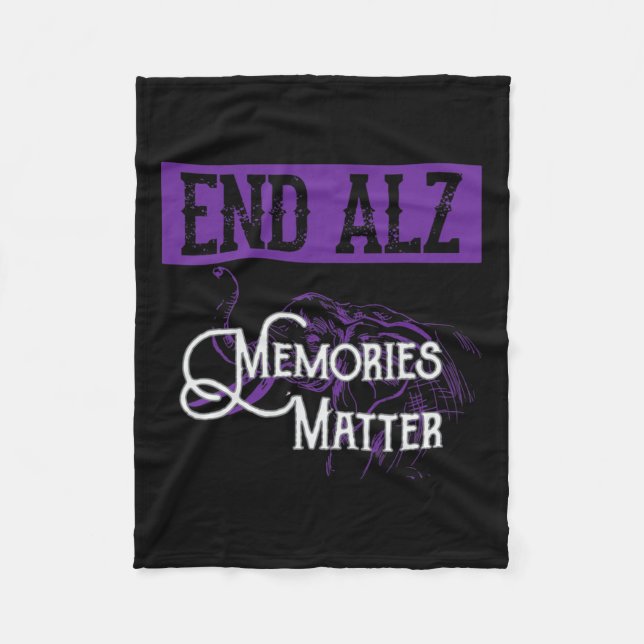 Alzheimer - Cute Heimer Awareness Graphic  Fleece Blanket (Front)