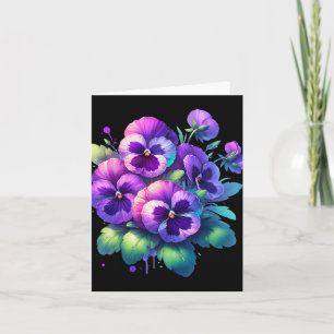 Alzheimer Purple Floral Pansy Dementia Alzheimer&# Card