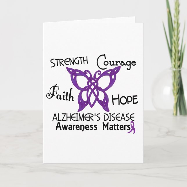Alzheimer’s Disease Celtic Butterfly 3 Card (Front)