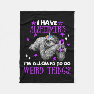 Alzheimerheimer S Awareness Apparel I Allow To Do  Fleece Blanket